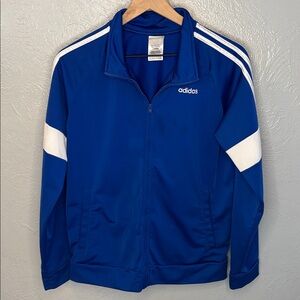 Adidas Royal Blue Full Zip Track Jacket with White Accents Boys XL